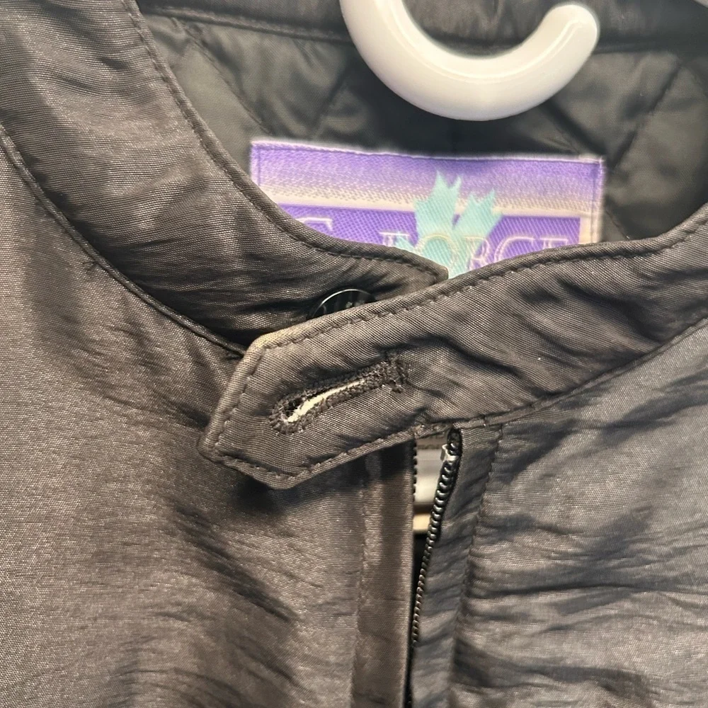 G-Force Men’s Black Moto Jacket Iridescent  Size M Vintage Y2K Streetwear